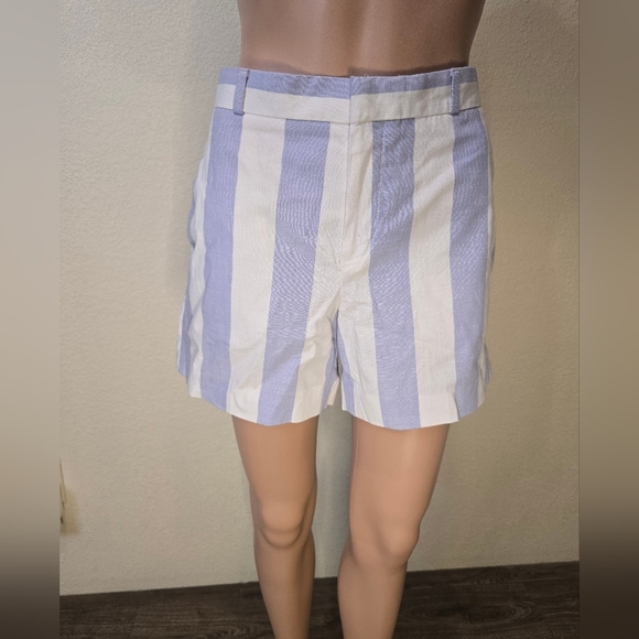 Banana Republic Pants - New Banana Republic Womens Striped Shorts Blue And White Size 6